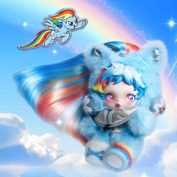 My Little Pony x Skullpanda collab Plush Authentic bag charm Rainbow Dash New - Picture 2 of 11